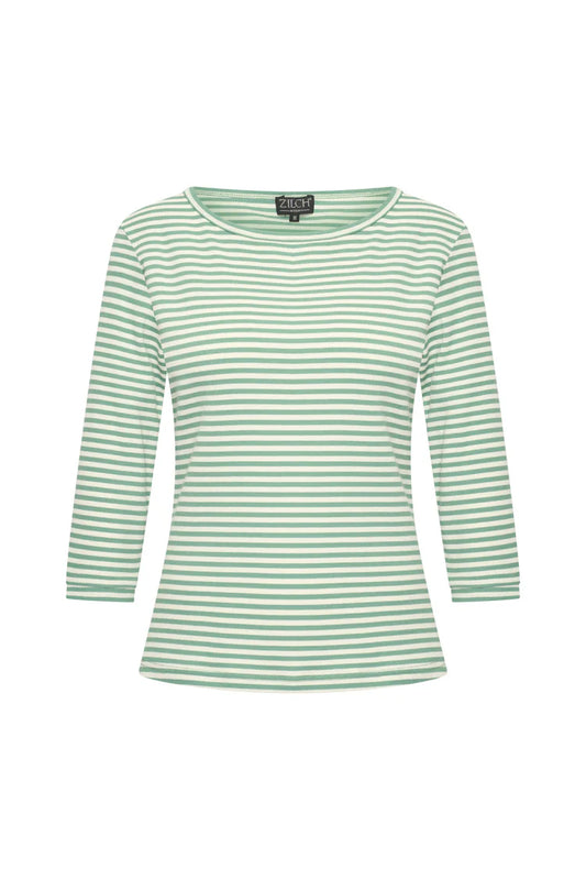 Zilch - Top Boat Neck - Two Tone Sea Green