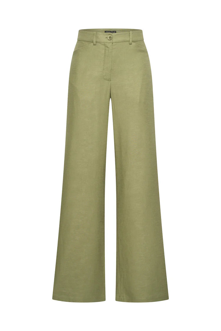 Zilch - Lola Wide Leg Pants - Army