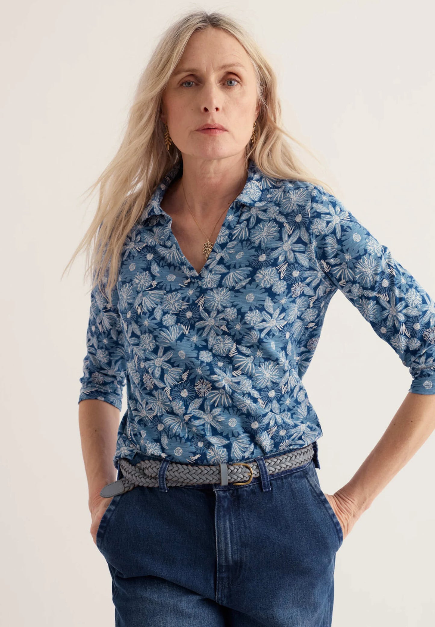 Seasalt - Larissa shirt -Sketchbook Blooms Marine