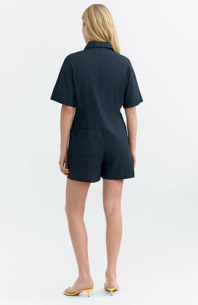 Thinking Mu - Jumpsuit Roberta Fish Patch - Navy