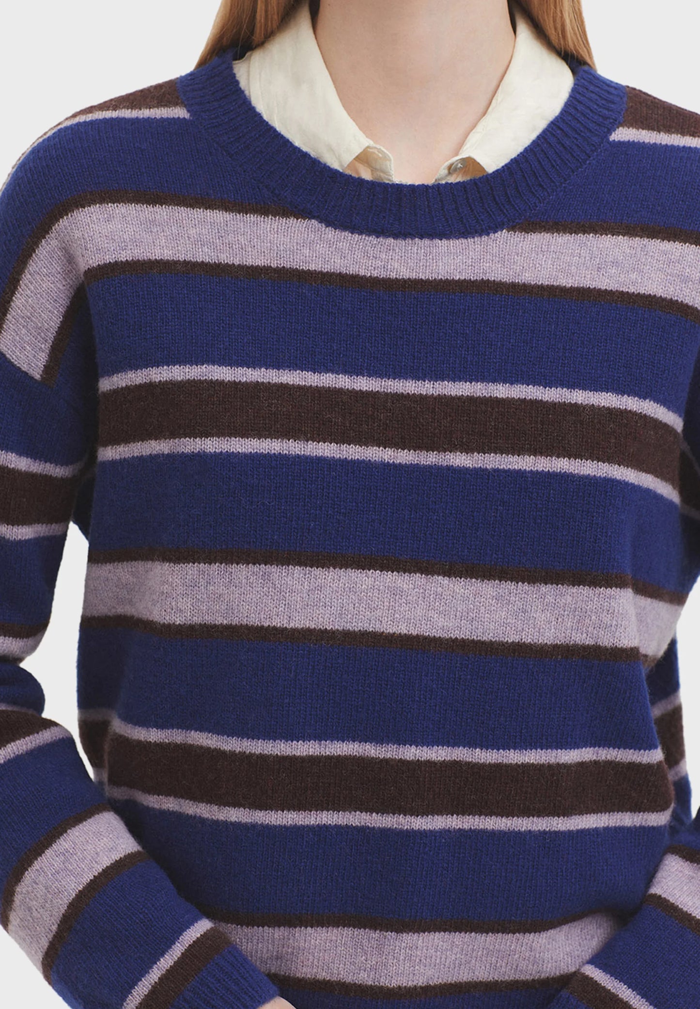 Nice Things - Striped wool sweater - royal blue