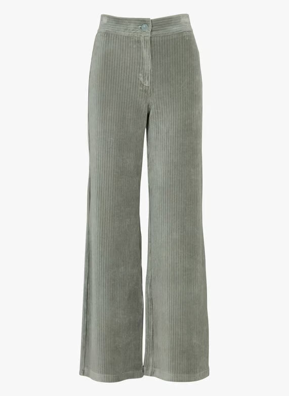 Nice Things - Elastic corduroy pants - smoke green