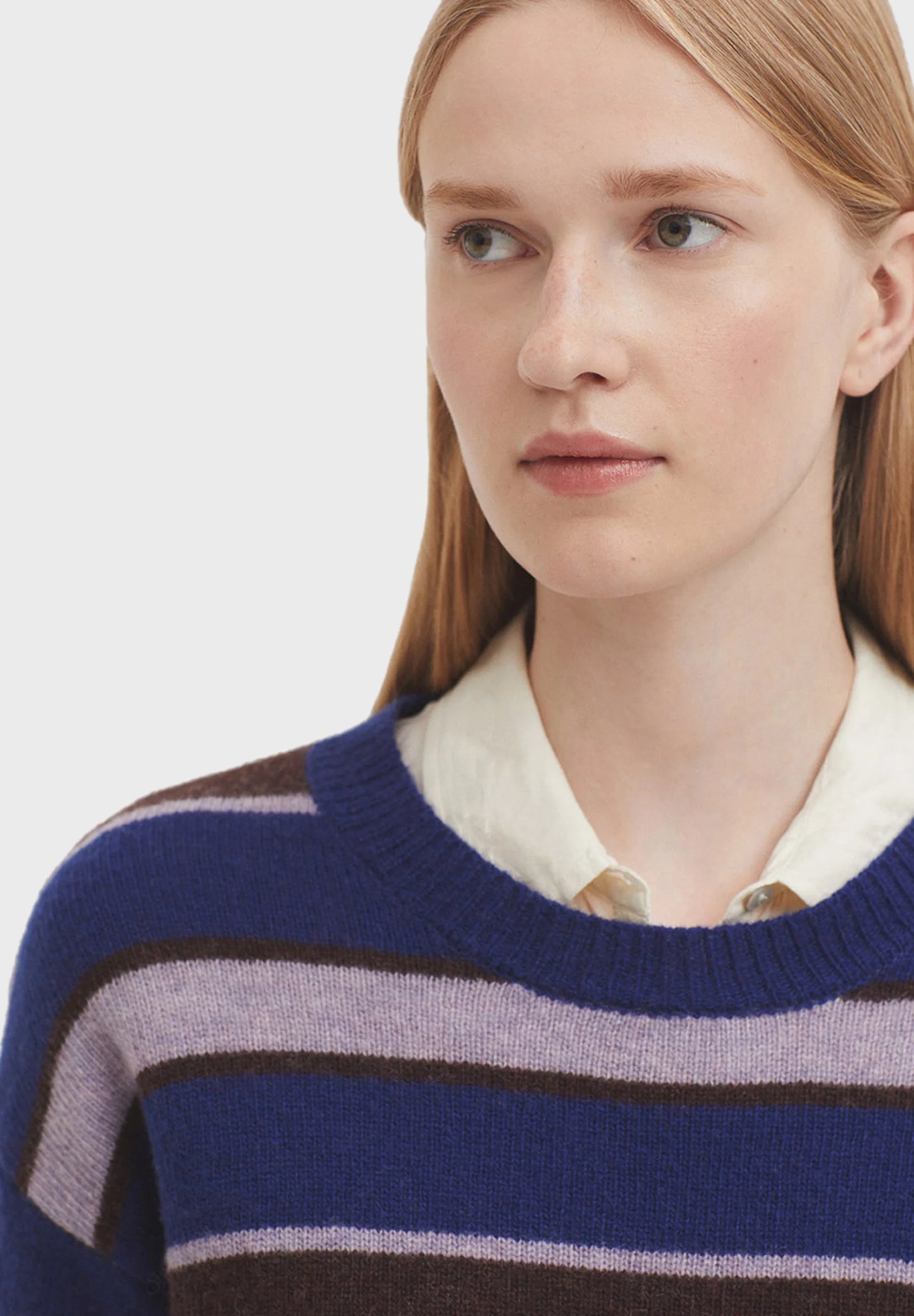 Nice Things - Striped wool sweater - royal blue