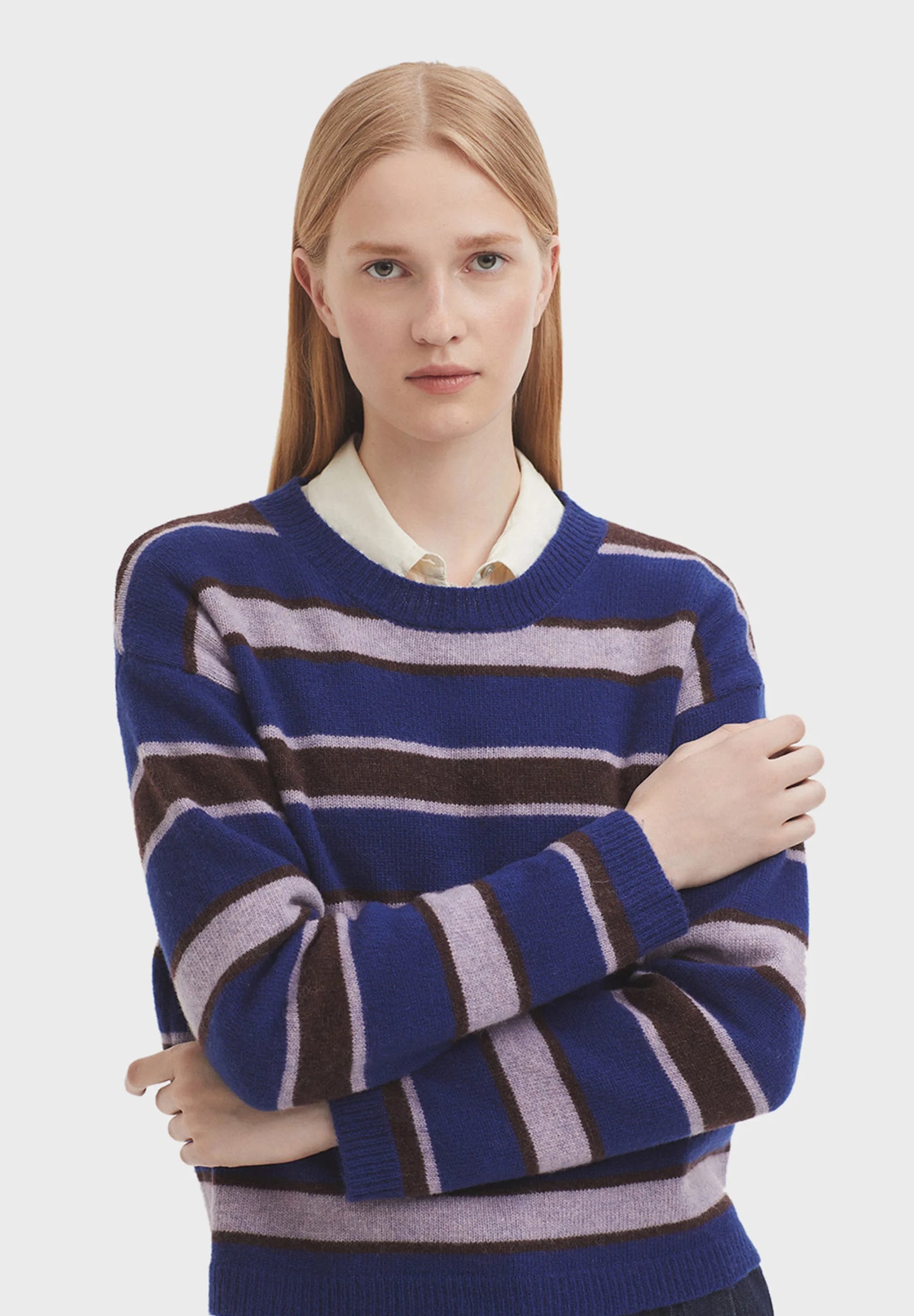 Nice Things - Striped wool sweater - royal blue