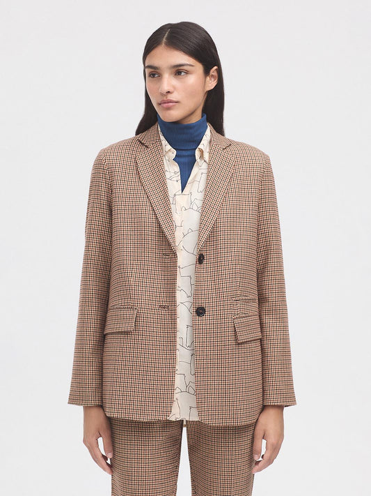 Nice Things - Houndstooth Blazer - Natural colors WWT016