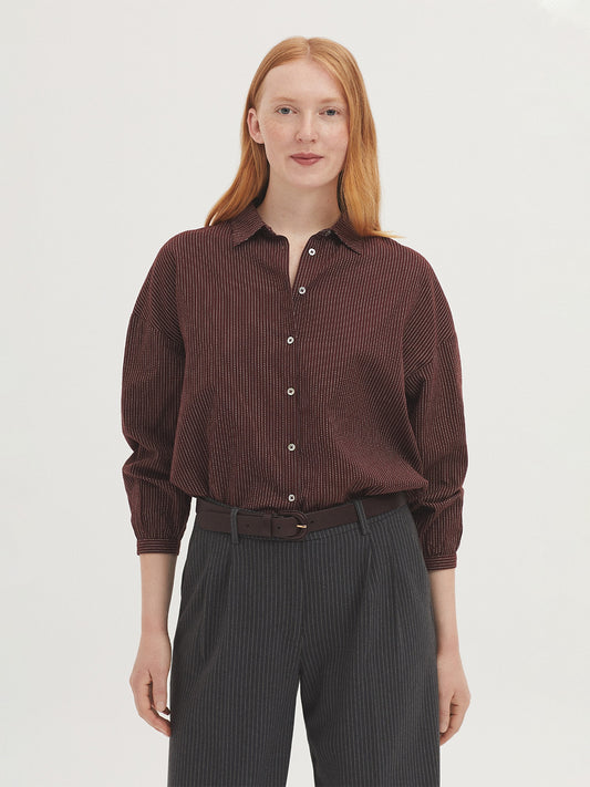 Nice Things - Stitch jacquard print - Chestnut