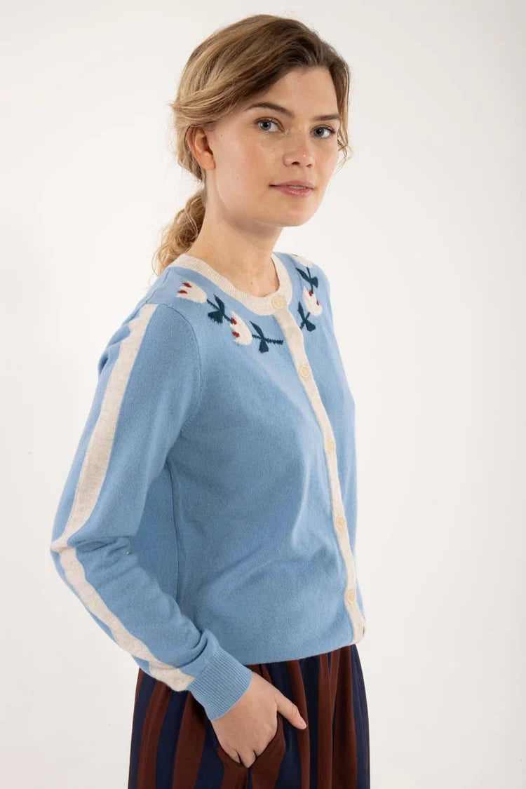 Danefae - Danelife Merino Wool Cardigan - Light Blue Grey
