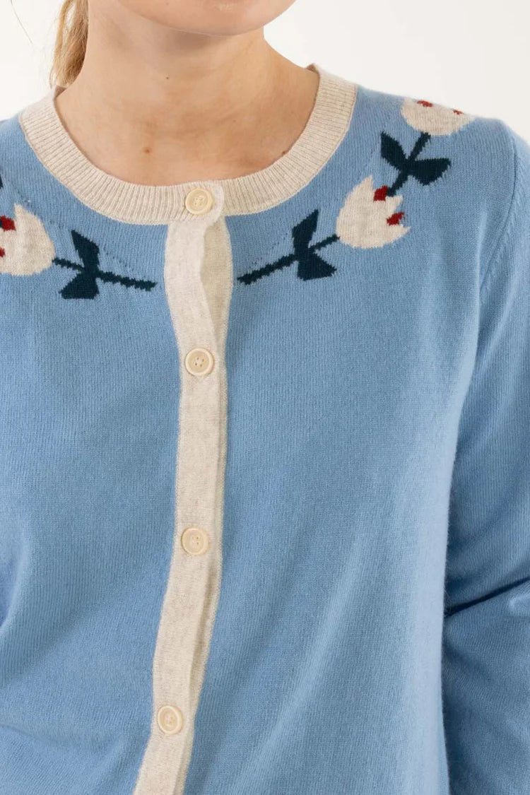 Danefae - Danelife Merino Wool Cardigan - Light Blue Grey