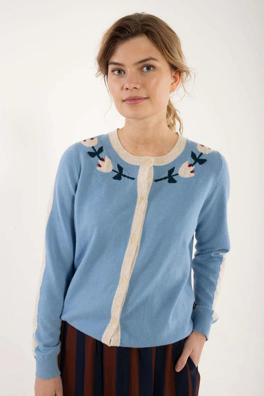 Danefae - Danelife Merino Wool Cardigan - Light Blue Grey