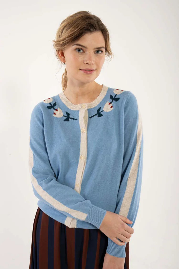 Danefae - Danelife Merino Wool Cardigan - Light Blue Grey