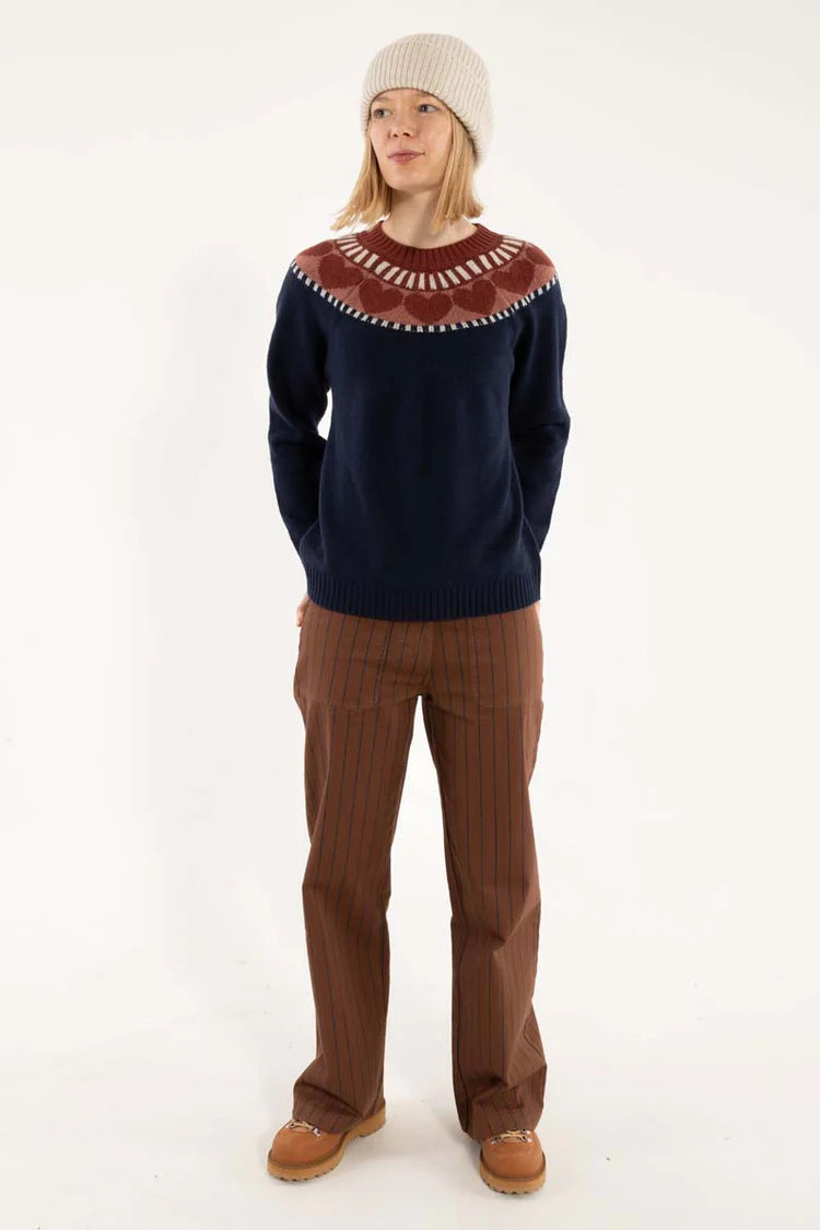 Danefae - Danedaisy Stretch Canvas Pants - Merlot/Dark Navy