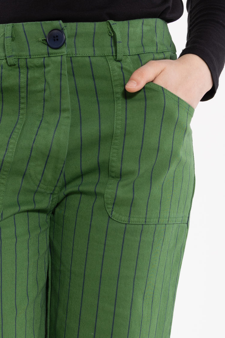 Danefae - Danedaisy Stretch Canvas Pants - Moss Green/Dk Navy