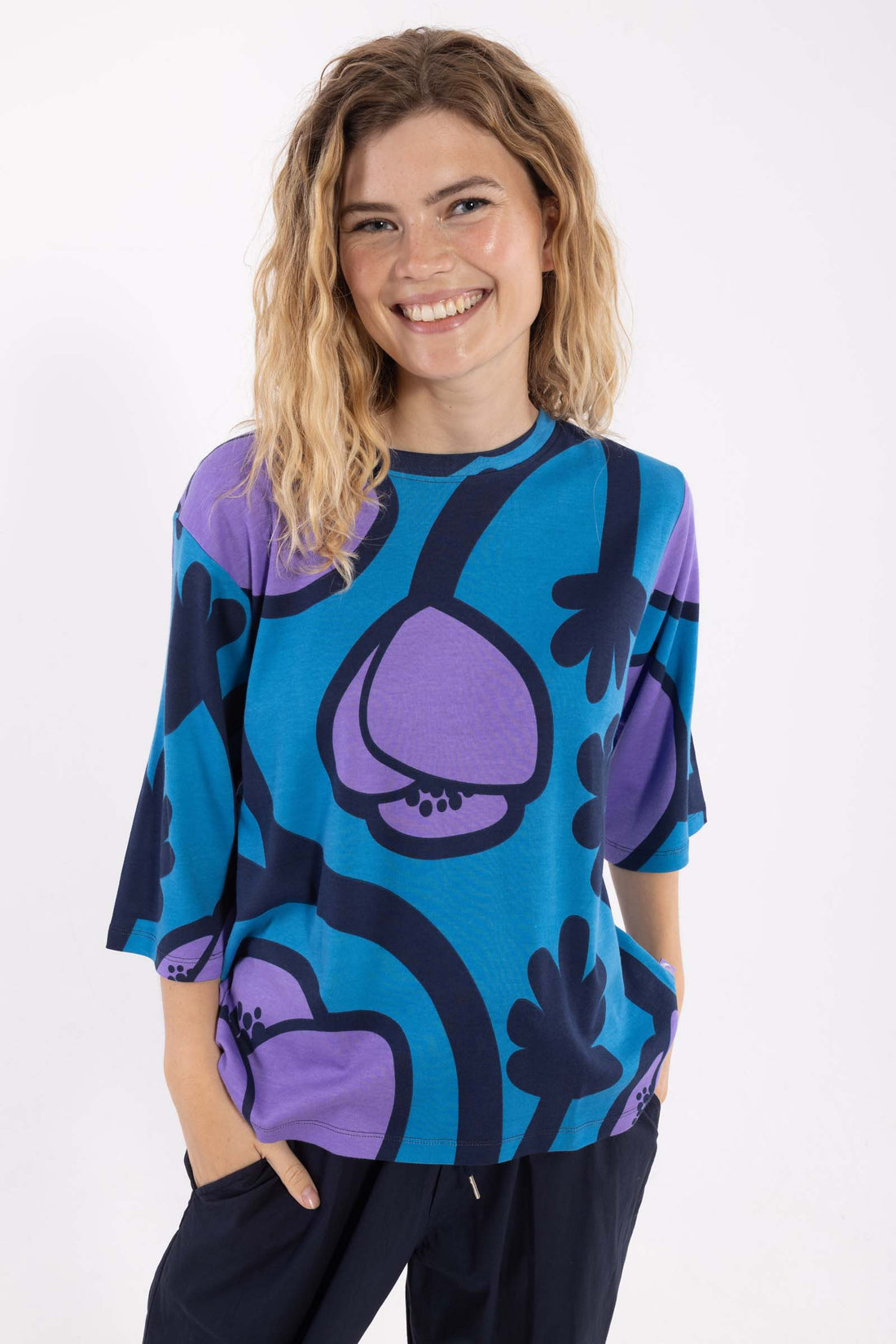 Danefae - Daneinterlock tee - faded blue poppy