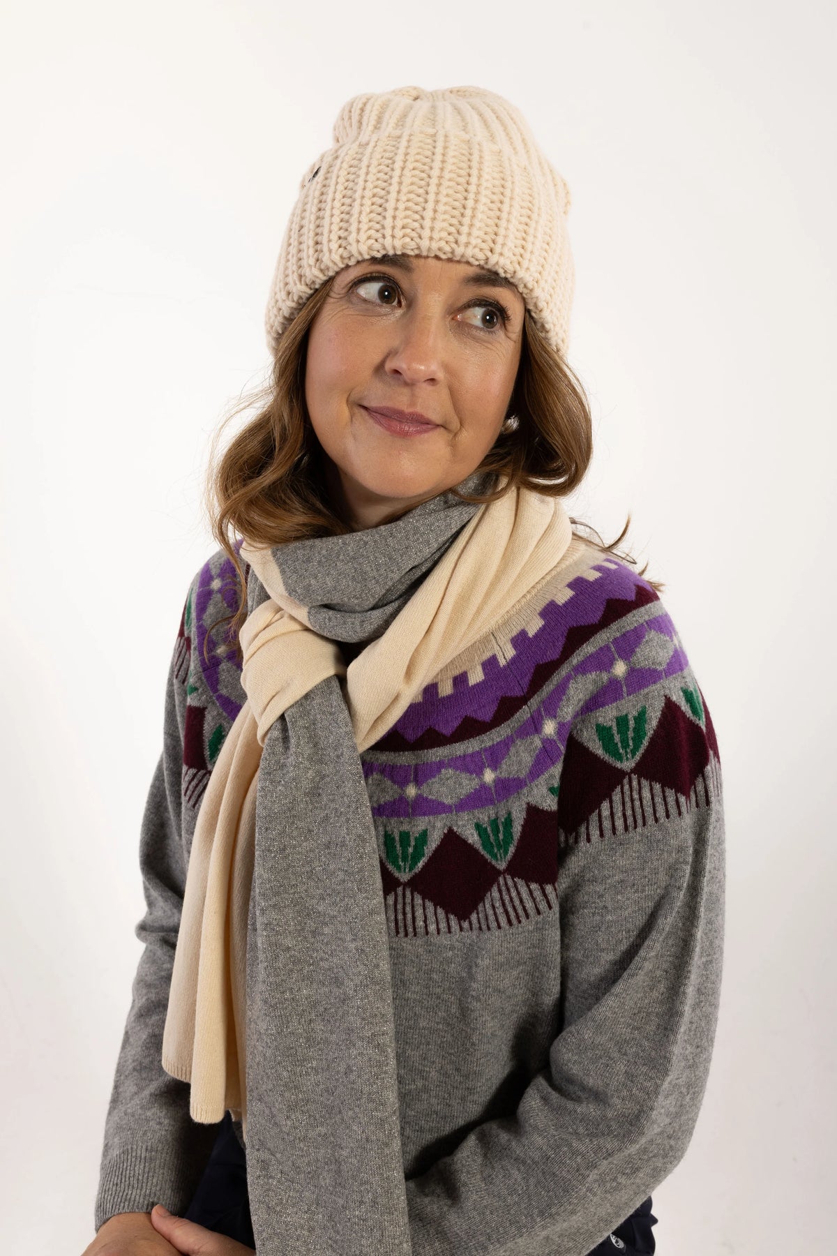 Danefae - Danefolklore Chunky Merino Wool Beanie - Light Beige