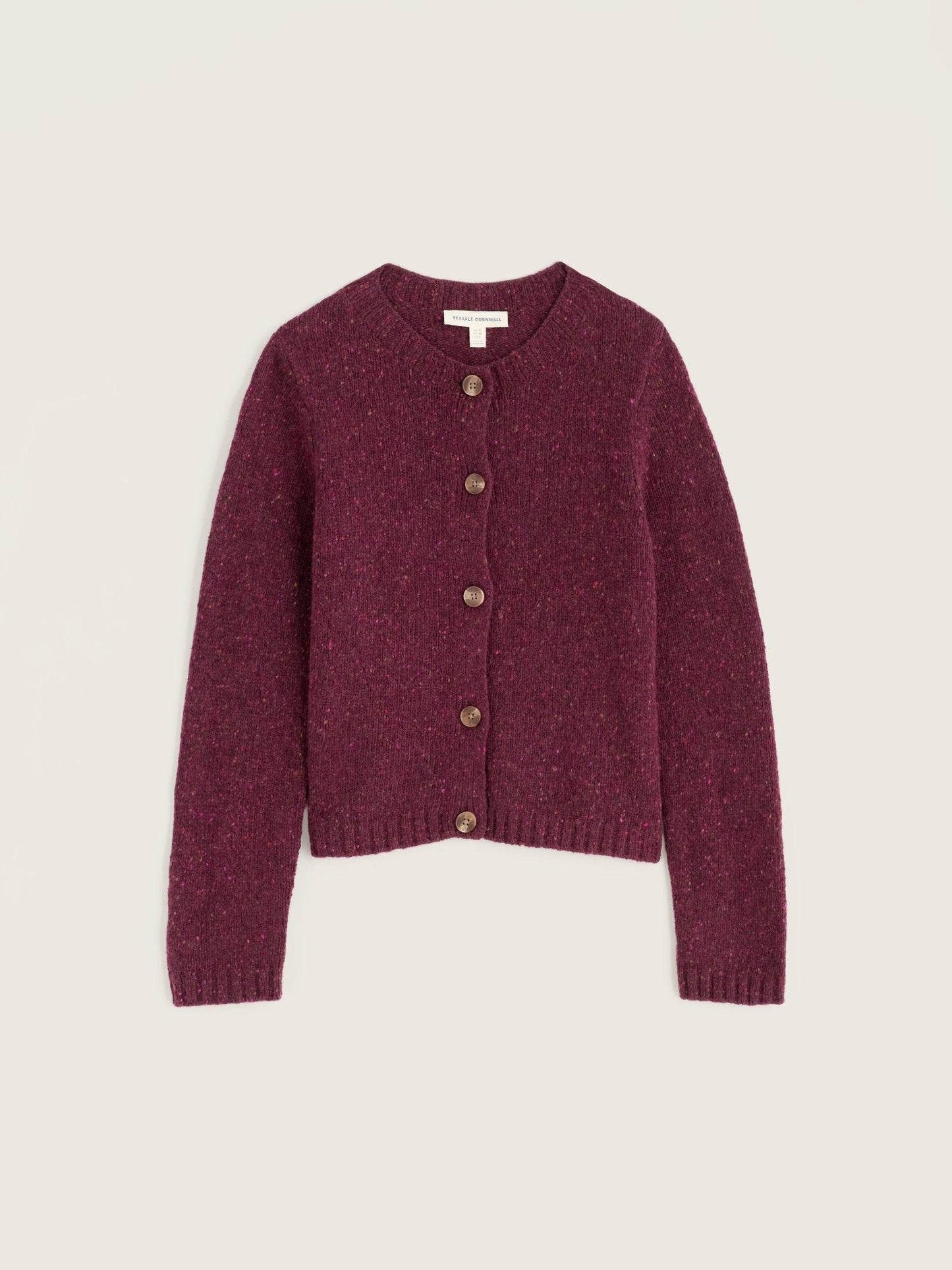 Seasalt Cornwall - Dawson Pick Cardigan Made With Merino - Dark hellebore