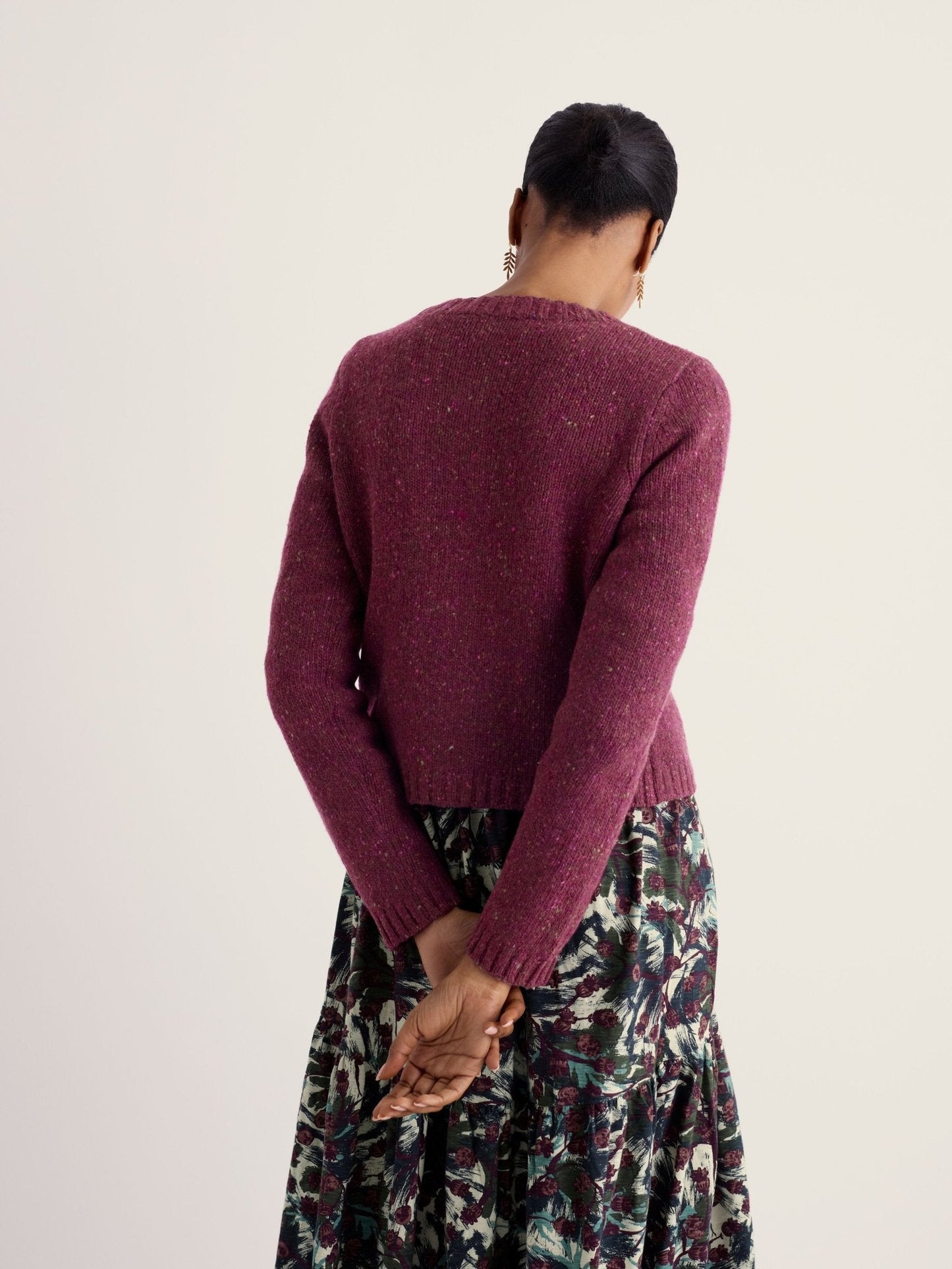 Seasalt Cornwall - Dawson Pick Cardigan Made With Merino - Dark hellebore