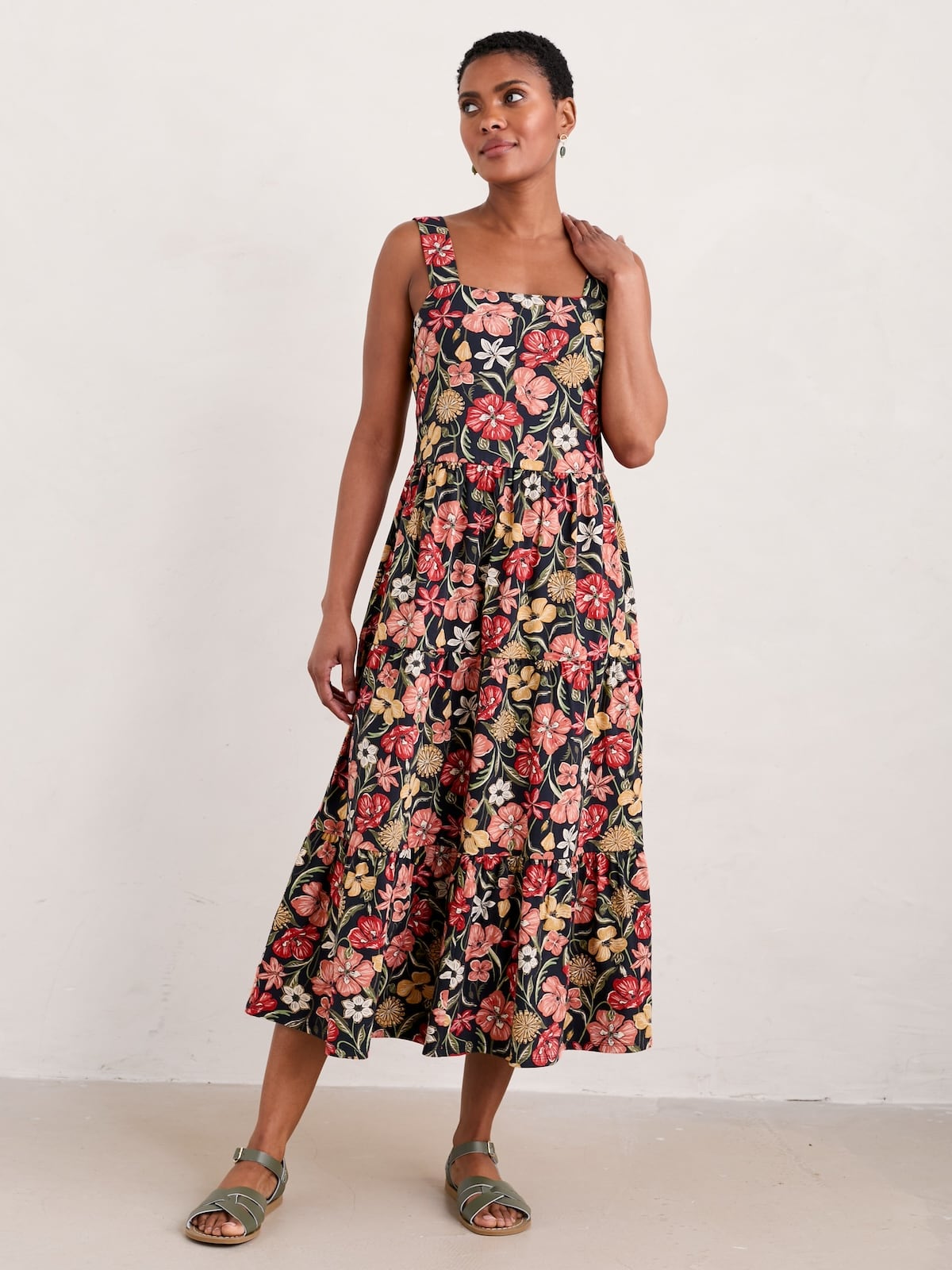 Seasalt - Deep water dress - Folky poppy inkwell