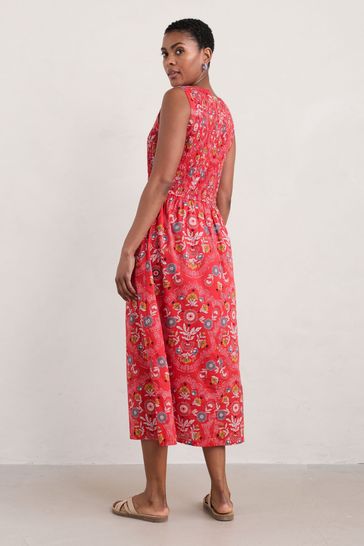 Seasalt - Sleeveless Meadowsweet Dress - Meadow Border Tomato