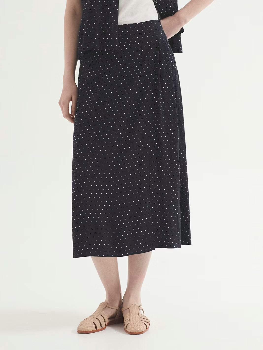 Nice Things - ''Small dots print'' skirt - Navy