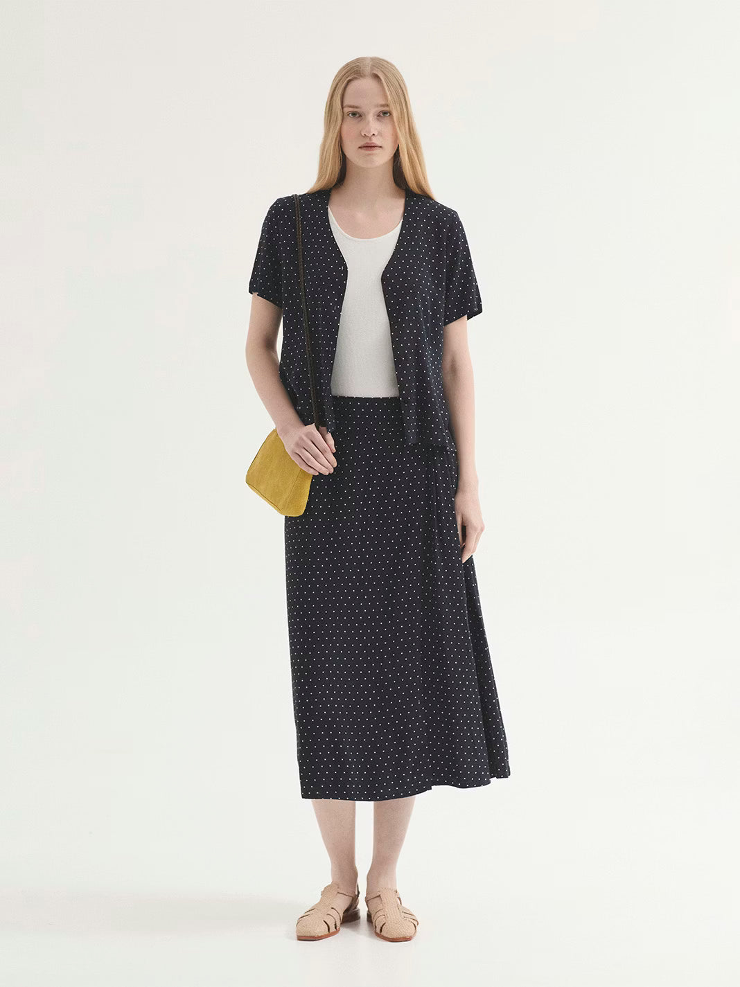 Nice Things - ''Small dots print'' skirt - Navy