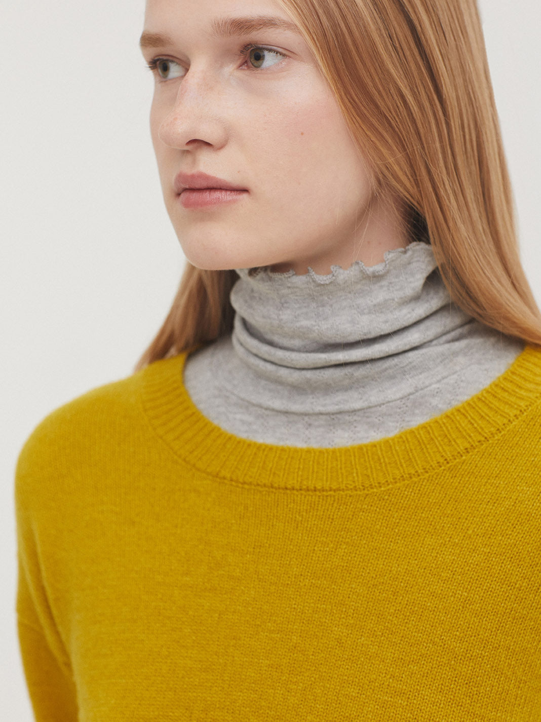 Nice Things - Basic wool sweater - intense Yellow