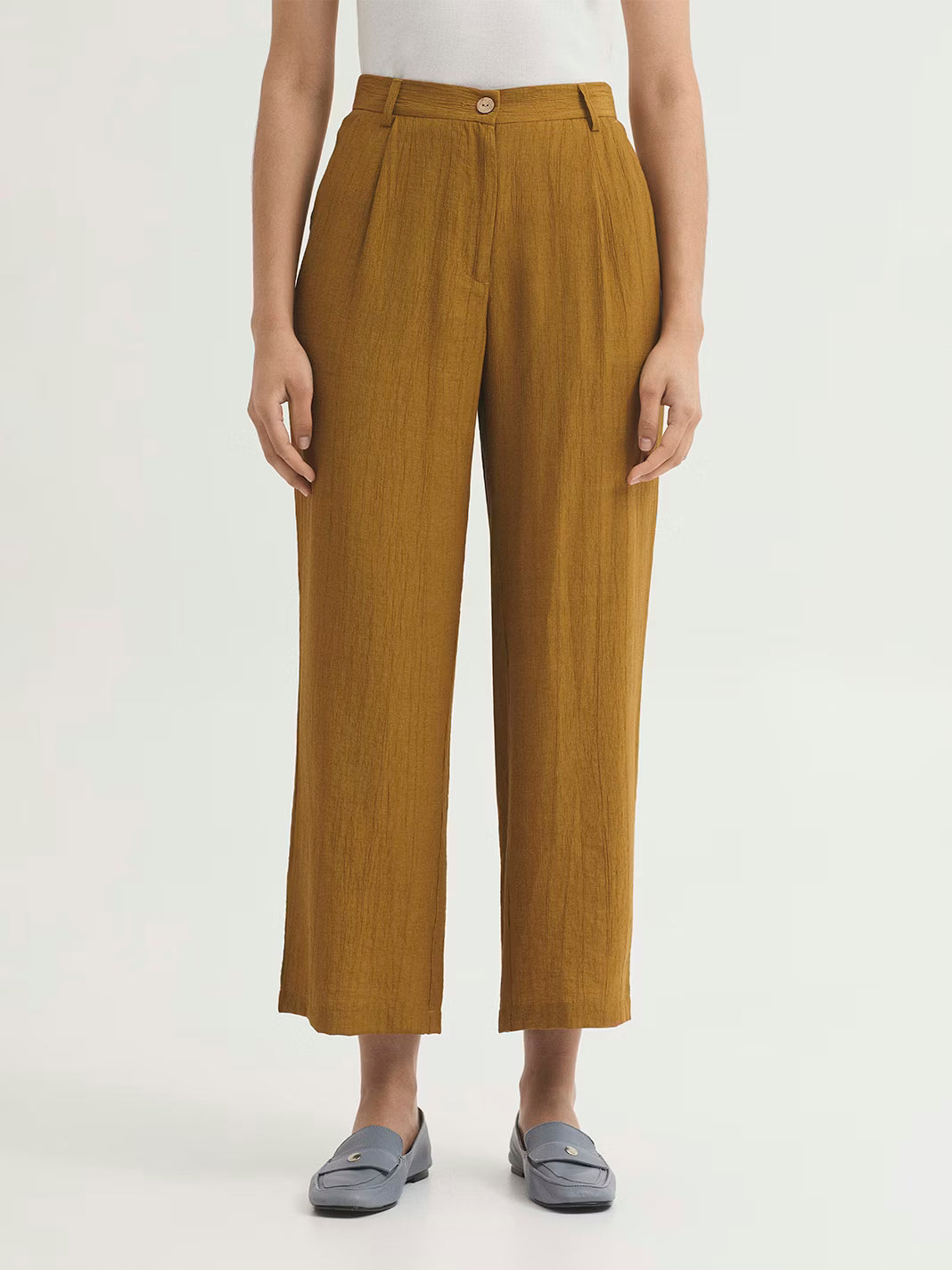 Nice Things - Viscose pants oker