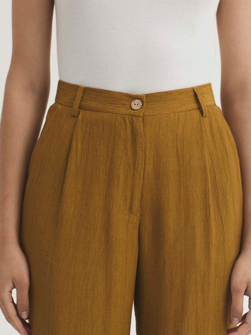 Nice Things - Viscose pants oker