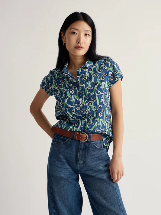 Seasalt - Rushmaker Shirt - Painty Bluebell Dark Voyage