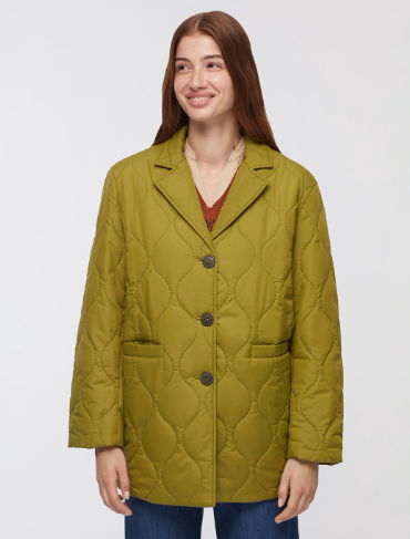 Nice Things - Quilted nylon blazer, light green