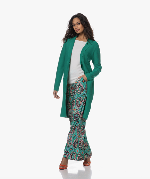 Kyra - Cardigan revers long, Anique, Vivid Green