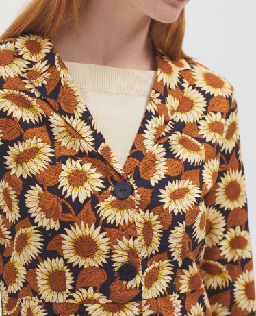 Nice Things - sunflowers print blazer navy
