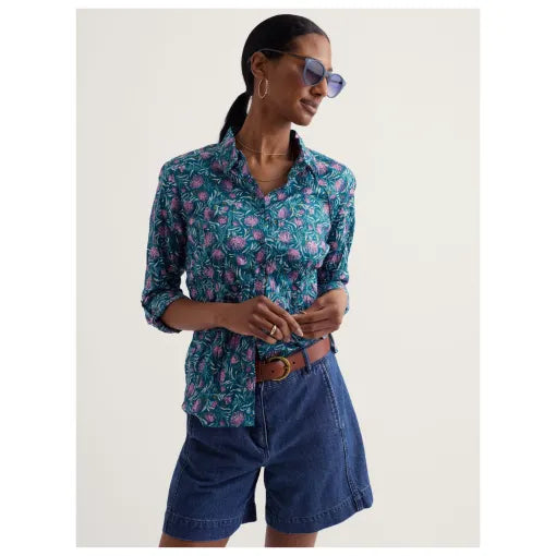 Seasalt - Larissa shirt - Pin Cushion Protea Storm