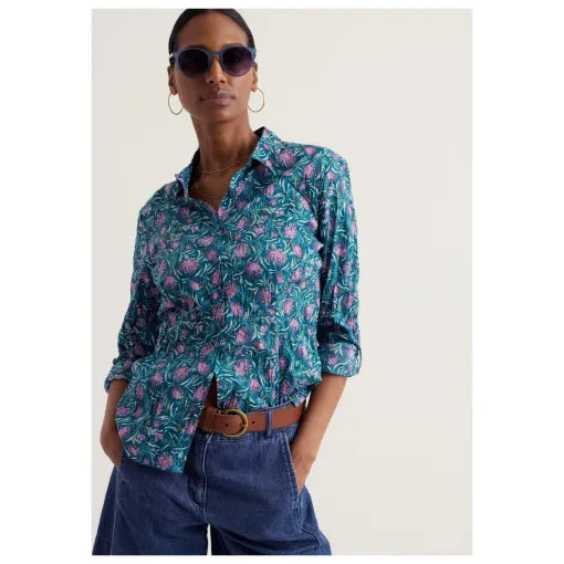 Seasalt - Larissa shirt - Pin Cushion Protea Storm