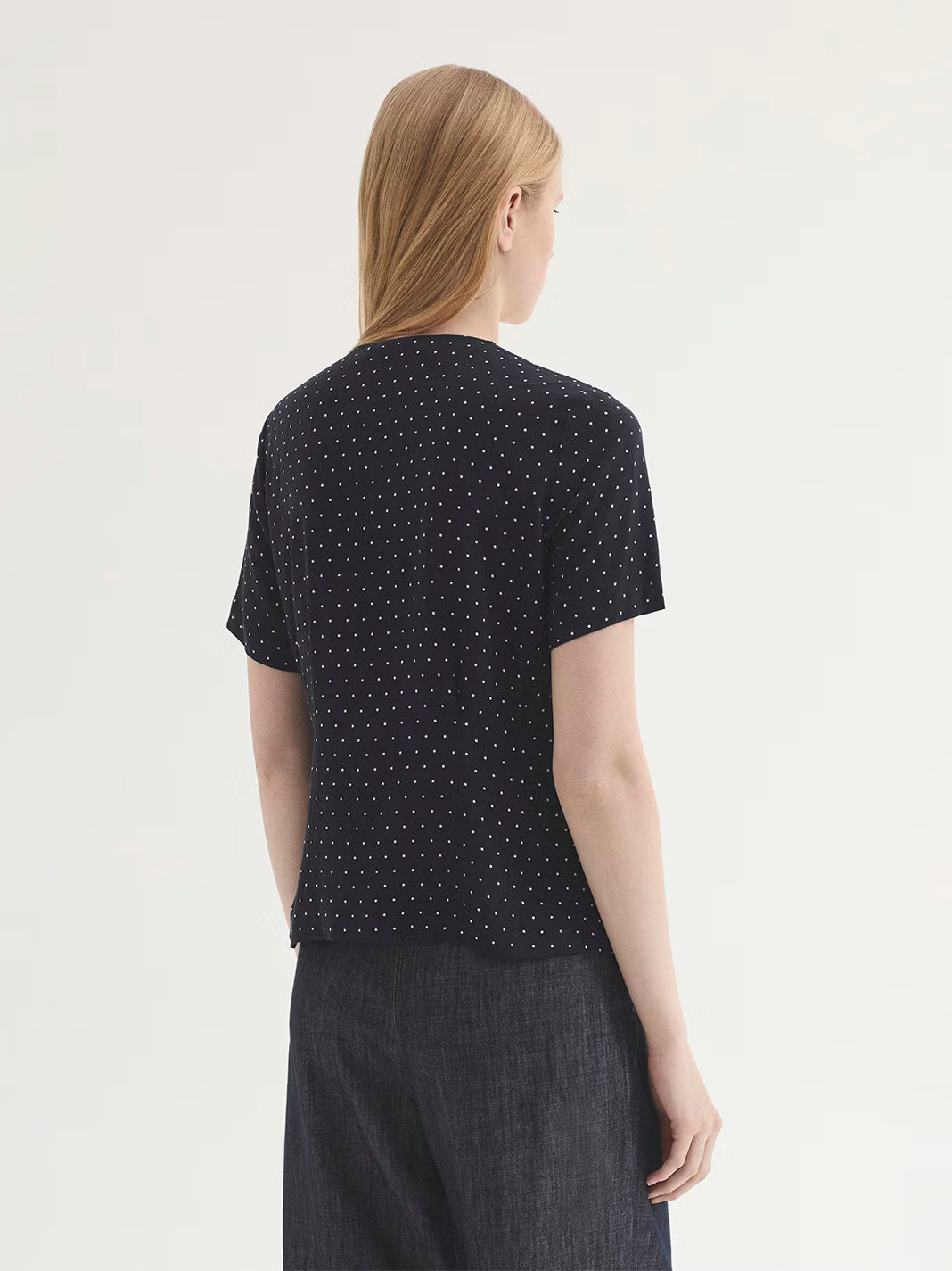 Nice Things - ''Small dots print'' top - Navy