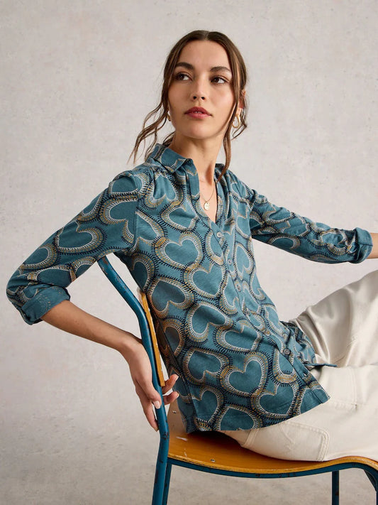White stuff - Annie Jersey Shirt - Blue print