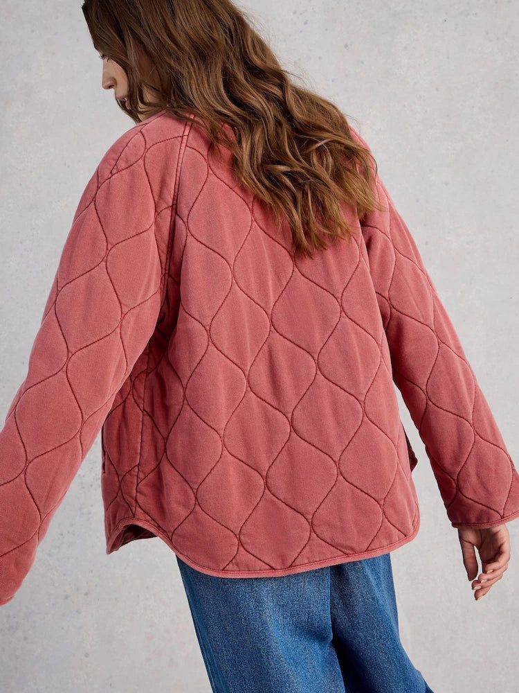 White Sutff - Pink Anya Jersey Quilted Jacket