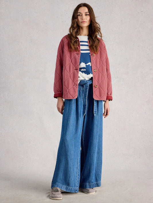 White Sutff - Pink Anya Jersey Quilted Jacket