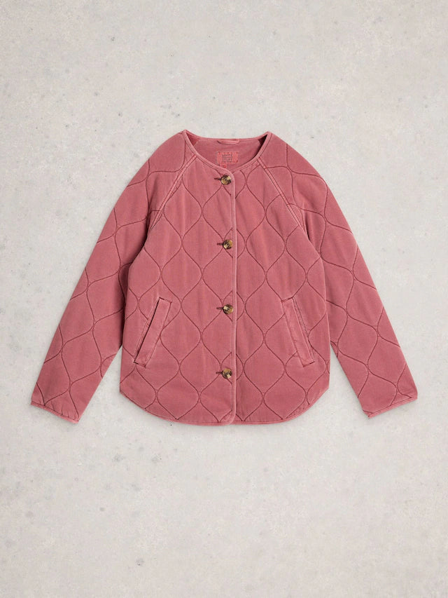 White Sutff - Pink Anya Jersey Quilted Jacket