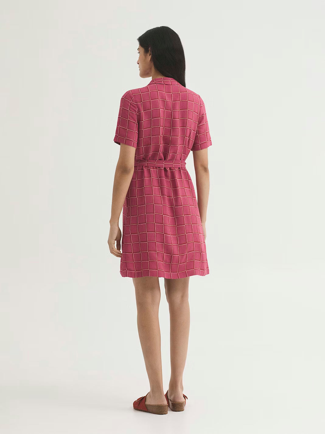 Nice Things - ''Dotted checks print'' dress - Intense pink