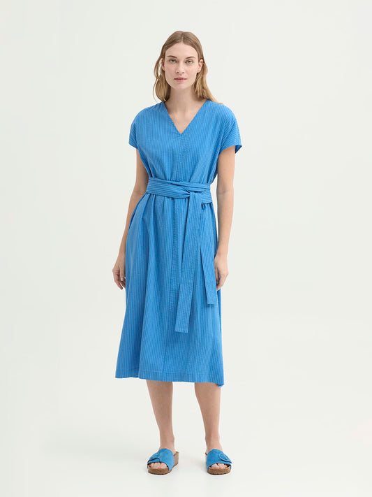 Nice Things - Seersucker Tencel dress - Medium blue