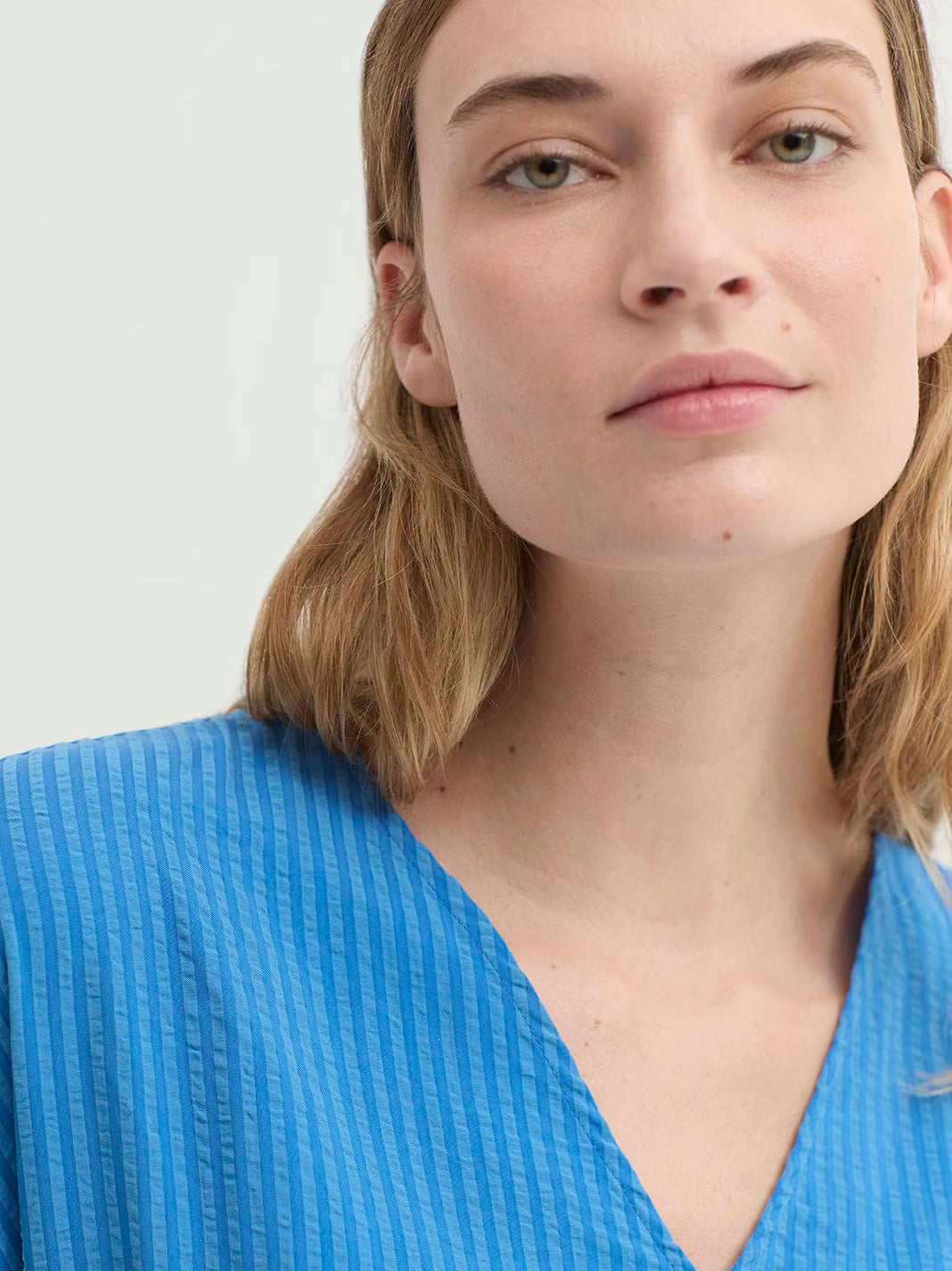 Nice Things - Seersucker Tencel dress - Medium blue