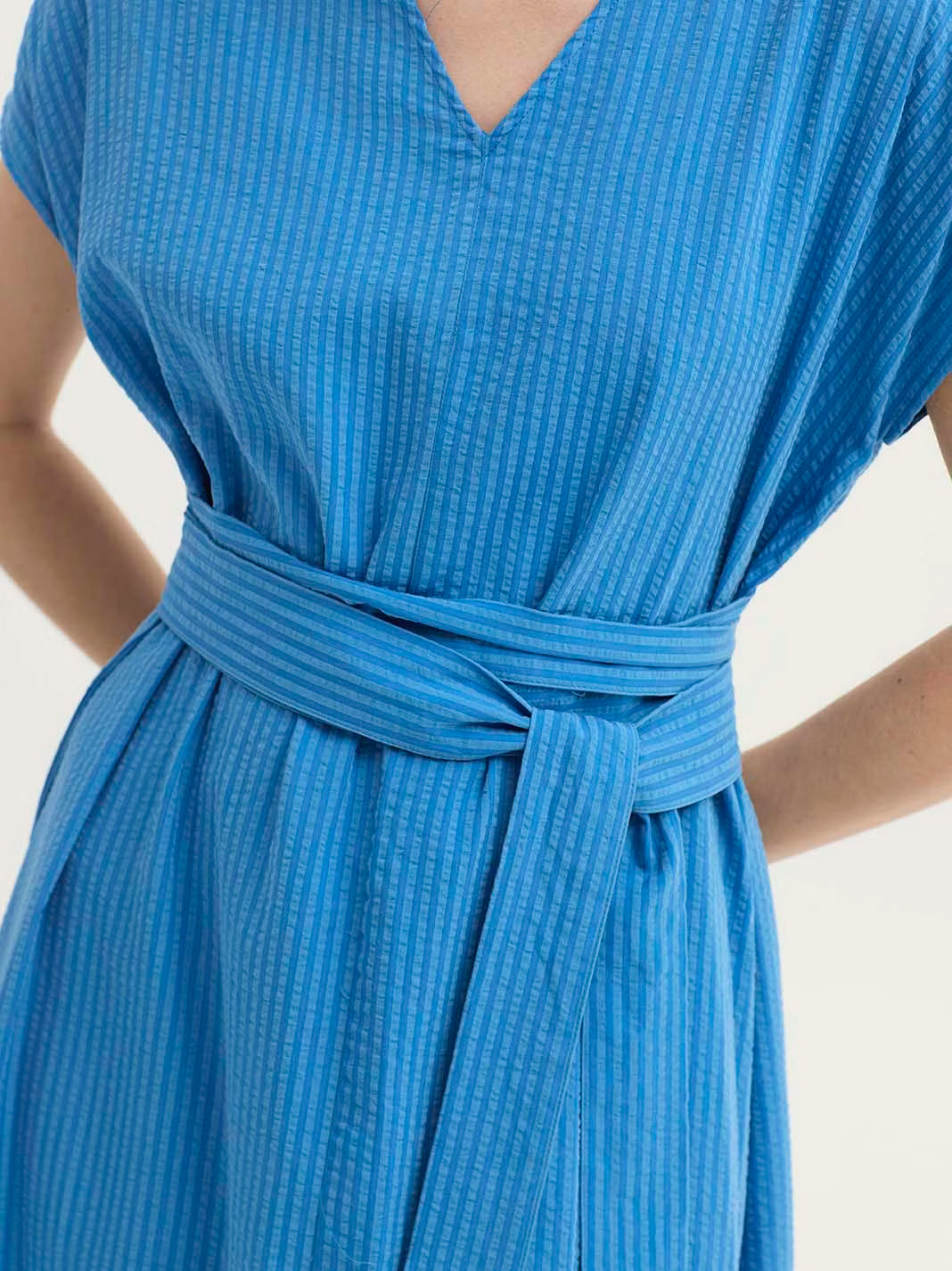 Nice Things - Seersucker Tencel dress - Medium blue