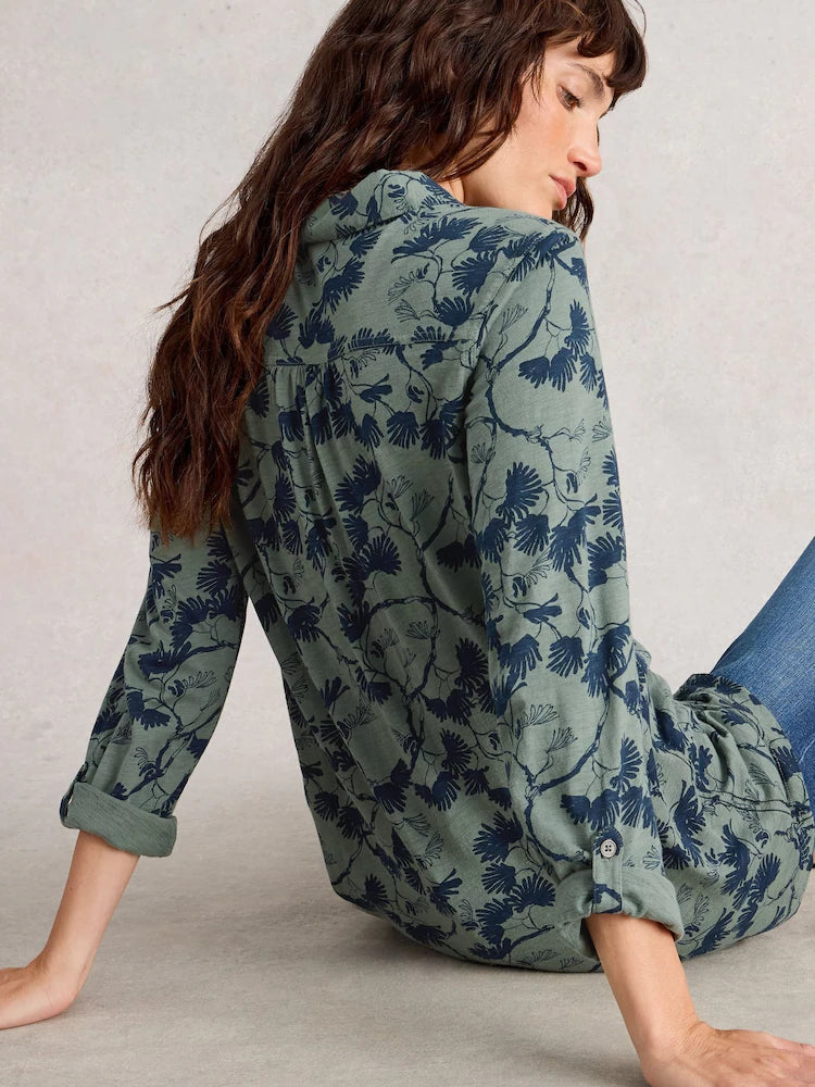 White Stuff - Annie Longline jersey tunic - Green multi
