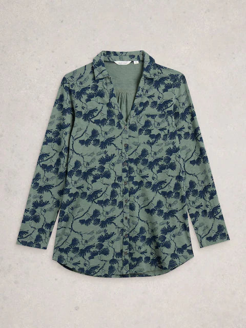 White Stuff - Annie Longline jersey tunic - Green multi