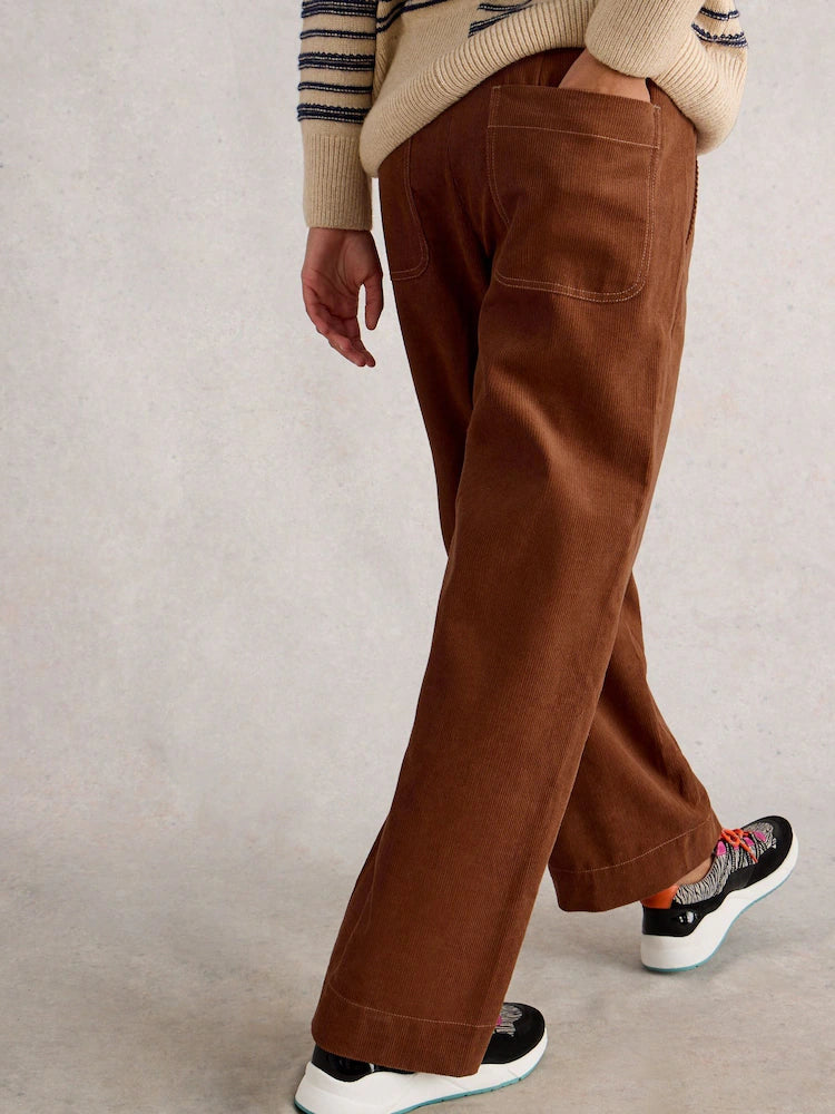 White Stuff - Clara Cord Wide Leg Trouser - Dark tan