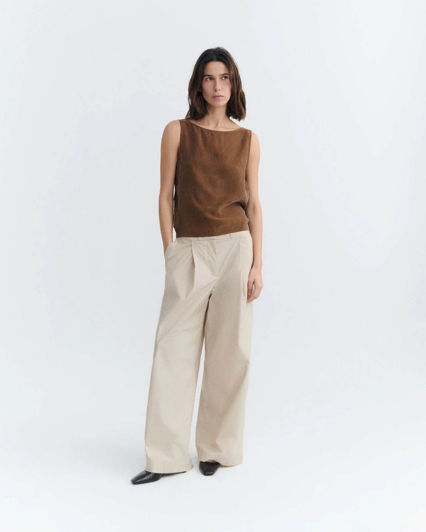 Thinking Mu - Solea top - Brown