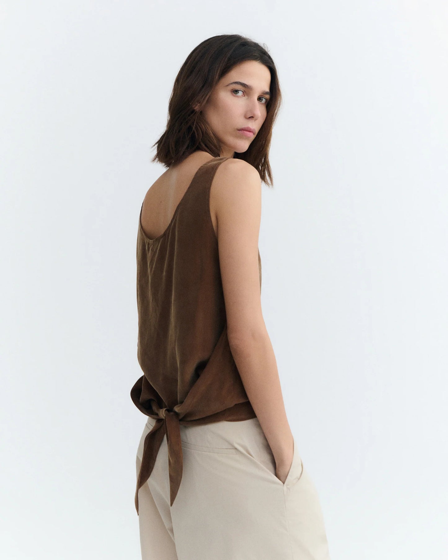 Thinking Mu - Solea top - Brown