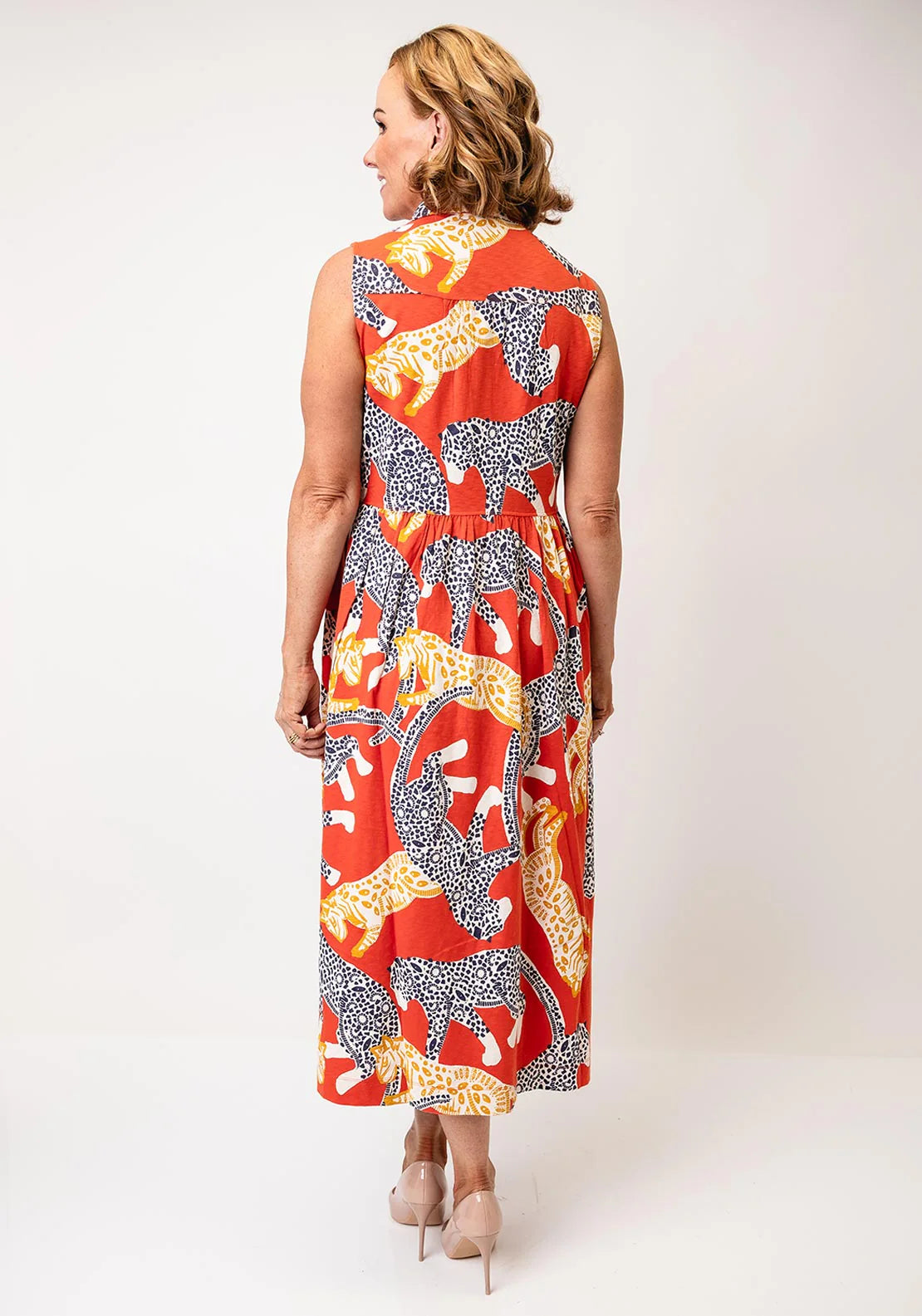 White Stuff- Rylee Jersey Shirt Dress - Red multi