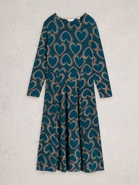 White Stuff - Madeline Jersey Dress - Teal multi
