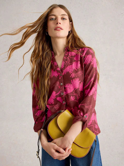 White stuff - Annie Jersey Shirt - Plum print